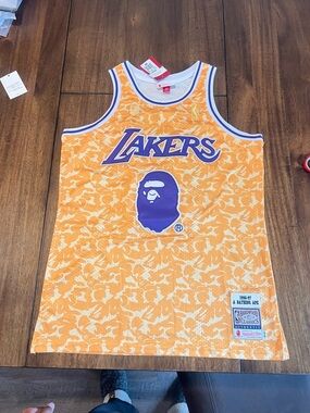 Mitchell & Ness Los Angeles Lakers Orange Purple Mesh Jersey